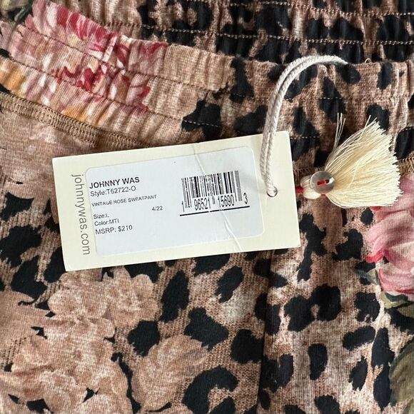 JOHNNY WAS Vintage Rose Sweatpants NWT Size L - Picture 4 of 4